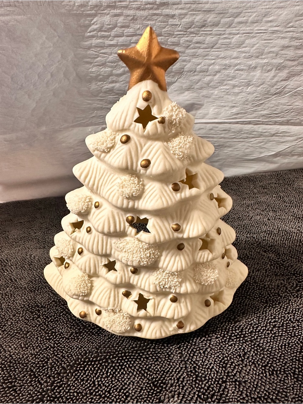 Vintage World Bazaar Porcelain Christmas Tree Votive Holder 6.5” Tall